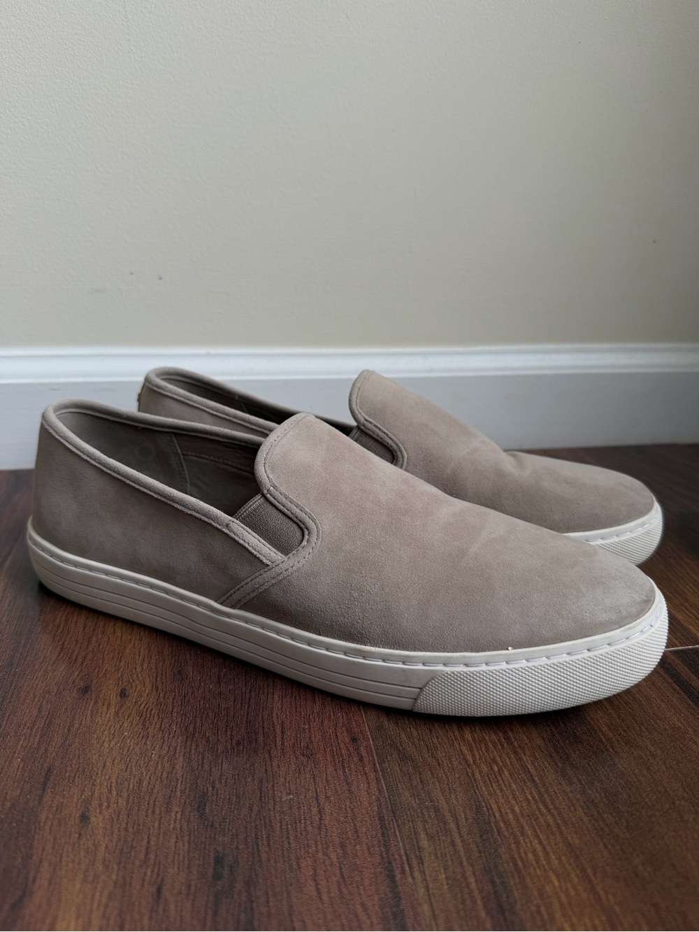 Tory Burch Suede Slip On Loafer Sneakers Silver Gray Womens 11